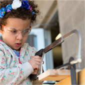 GIrl using tools and saw AZToolkit