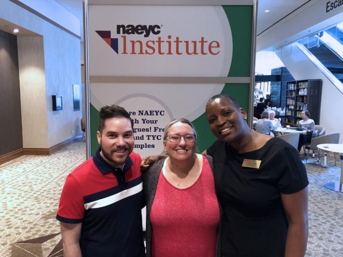 ric Bucher and Dawn Wilkinson with NAEYC Deputy Executive Director of Early Learning Systems Marica Cox Mitchell.